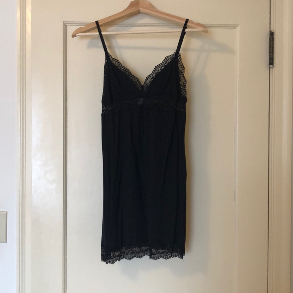 Cosabella black cotton nightie with lace trim